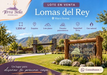 LOTE PLANO 1114 METROS EN ESQUINA - BARRIO CERRADO LOMAS DEL REY