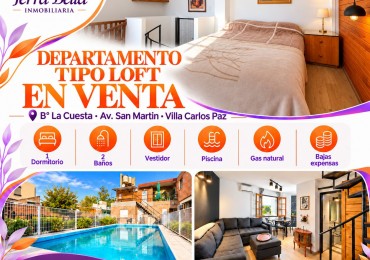 Departamento tipo loft con pileta en Barrio La Cuesta